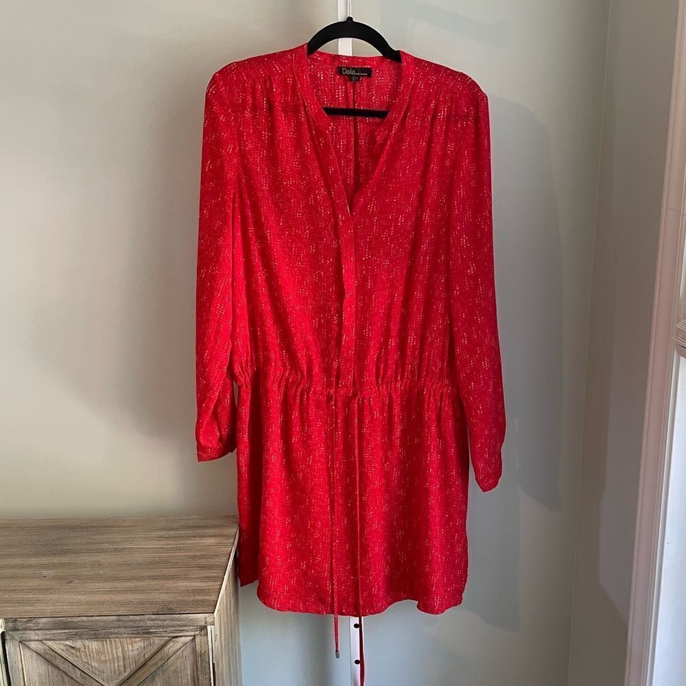 Dalia Red Long Sleeve Mini Dress